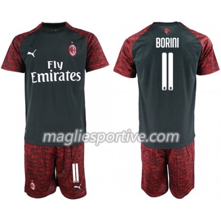 Completo Calcio AC Milan Borini 11 Bambino Divisa Terza 2018/2019